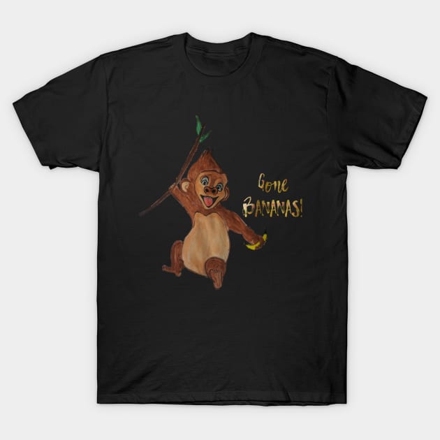 Gone Bananas - Monkey T-Shirt by ABY_Creative